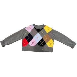 Ganni Gray Harlequin Sweater - Multicolor - Size S/M
